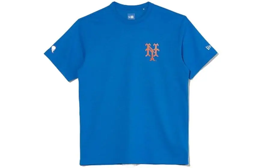 New Era T-Shirts Unisex Blue Crew Neck Moderate Straight Fit