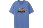 Li Ning X Disney T Shirts Men's Blue Crew Neck Moderate Straight Fit