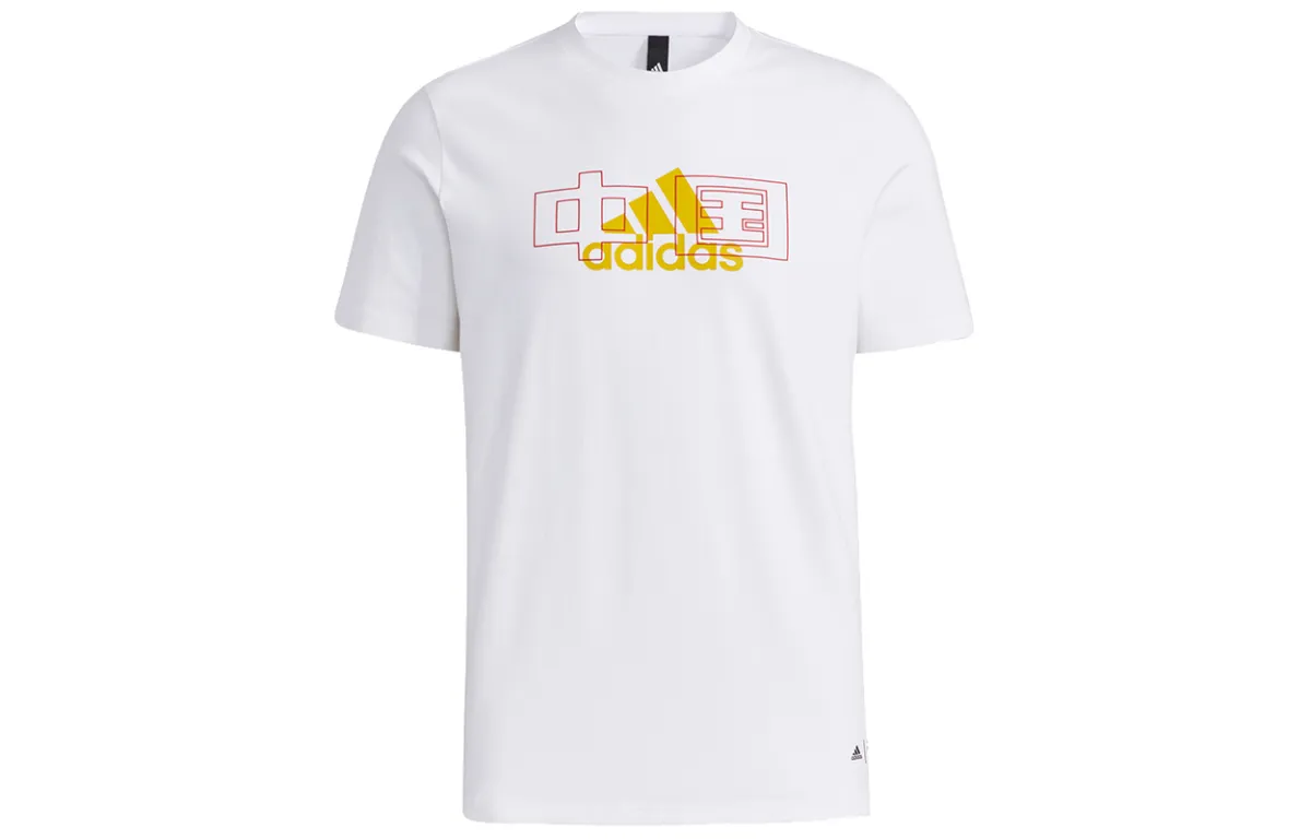 Adidas T-Shirts Unisex White Crew Neck Moderate Straight Fit