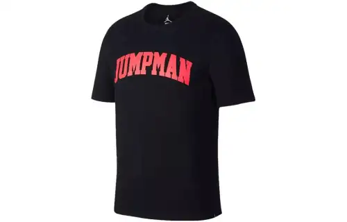 Jordan JSW Jumpman T Shirts Men's Black Crew Neck Moderate Straight Fit
