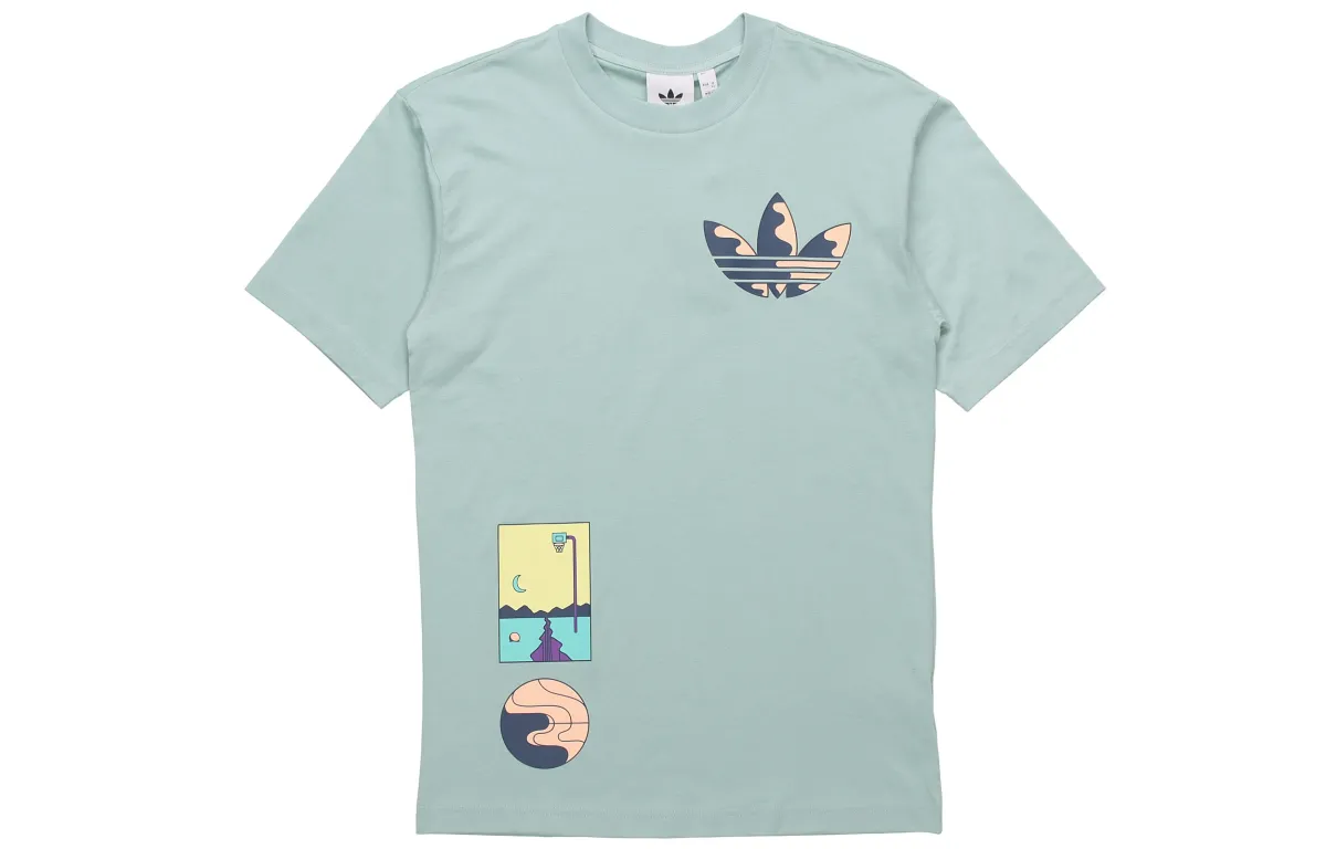 Adidas Originals T Shirt Men's Gray Green