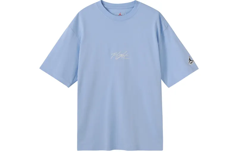 Jordan T Shirts Men's Blue Crew Neck Moderate Straight Fit