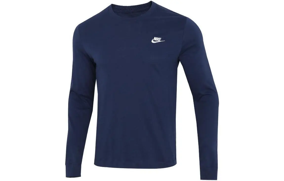 Nike T-Shirts Men's Blue Crew Neck Moderate Straight Fit