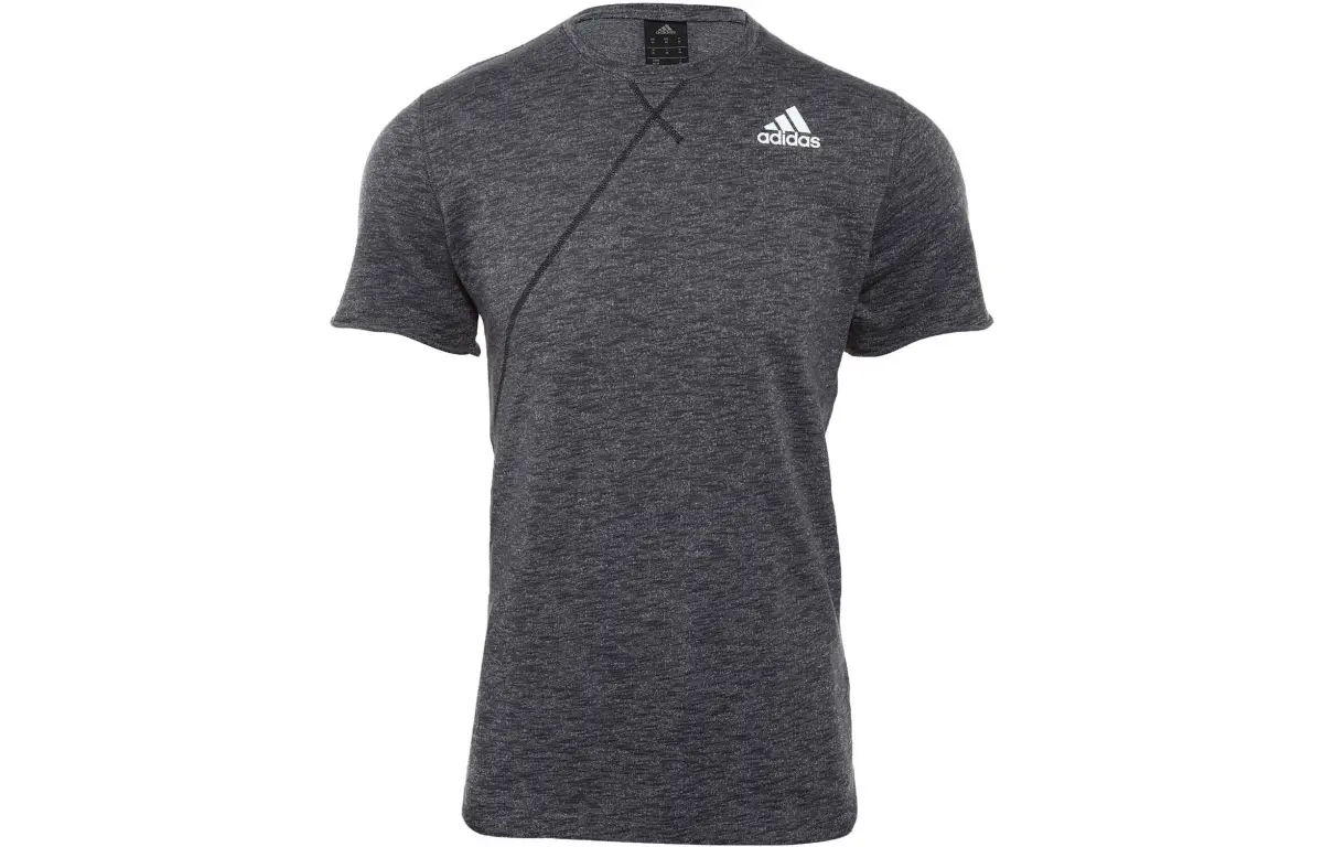 Adidas T-Shirts Men's Black Crew Neck Moderate Straight Fit