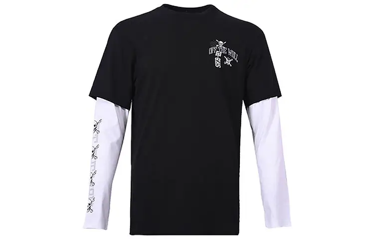 Vans T Shirts Men's Black Crew Neck Moderate Mock Two Piece