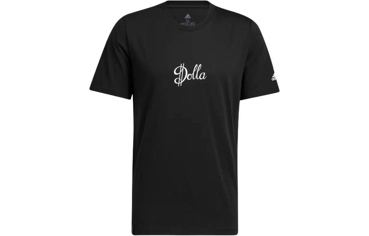 Adidas T-Shirts Men's Black Crew Neck Moderate Straight Fit