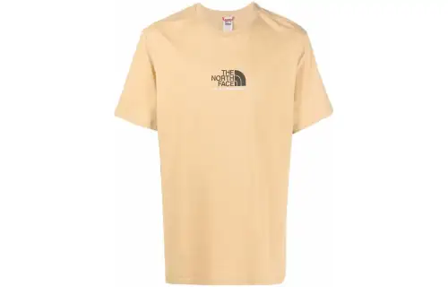 THE NORTH FACE T Shirts Men's Yellow Crew Neck Moderate Straight Fit