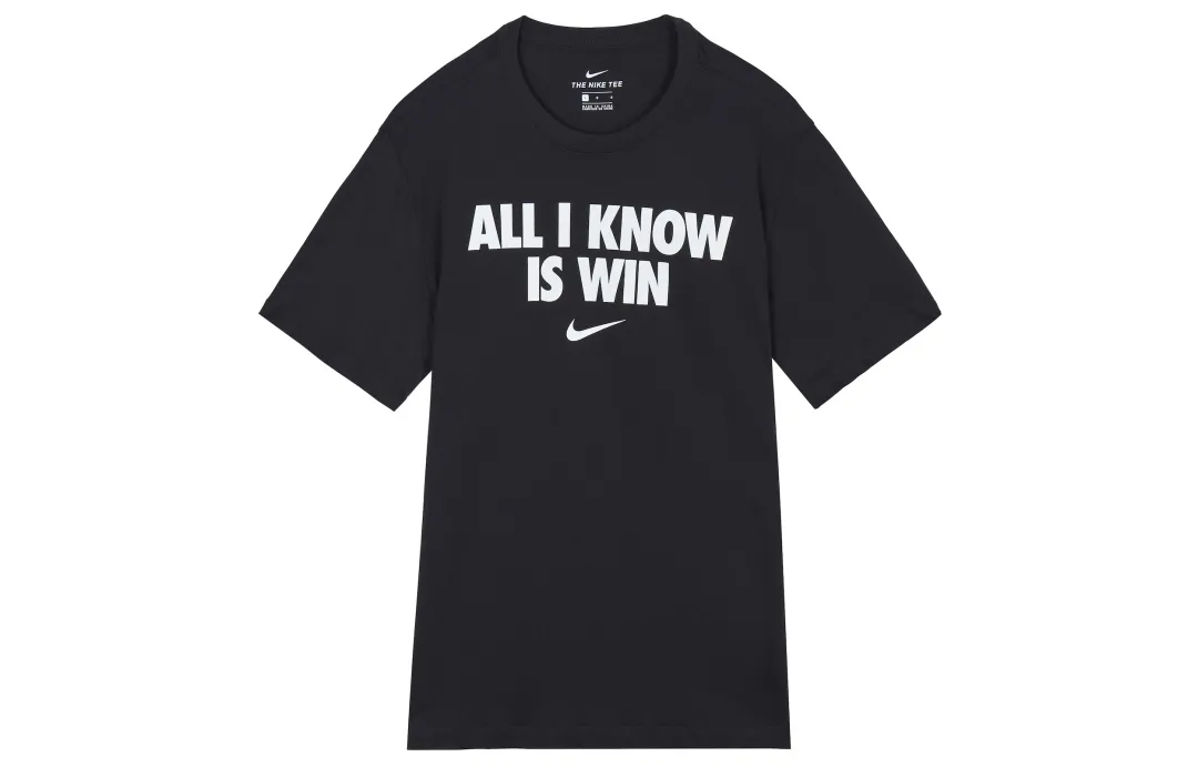 Nike T Shirts Men's Black Crew Neck Moderate Straight Fit