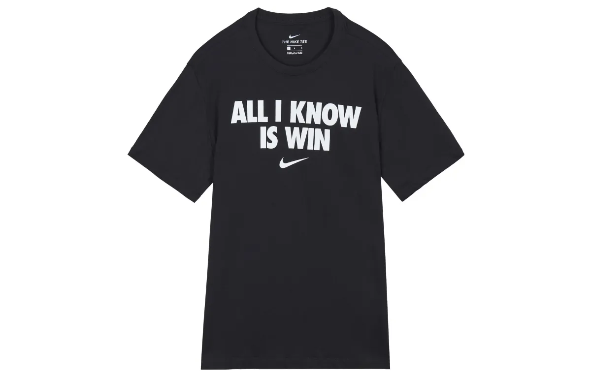 Nike T-Shirts Men's Black Crew Neck Moderate Straight Fit