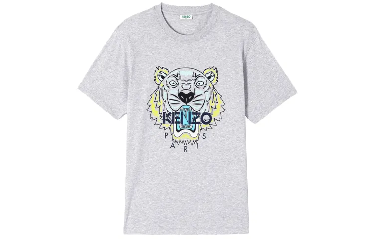 KENZO T Shirts Men's Light Gray Crew Neck Moderate Straight Fit