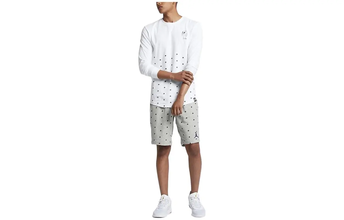 Jordan T-Shirts Men's White Crew Neck Moderate Straight Fit
