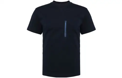 PRADA T Shirts Men's Navy Blue Crew Neck Moderate Straight Fit