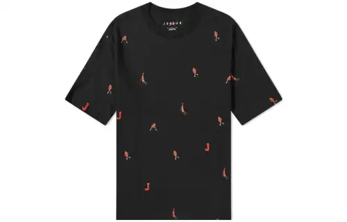 Jordan T Shirts Men's Black Crew Neck Moderate
