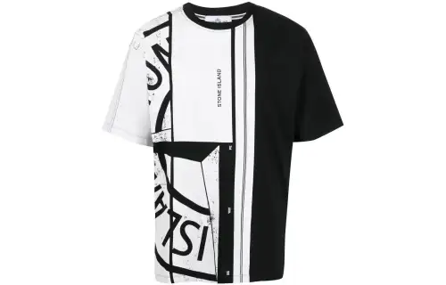 STONE ISLAND T Shirts Men's White Crew Neck Moderate Straight Fit