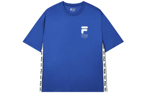 FILA T Shirts Men's Diamond Blue Crew Neck Moderate Straight Fit