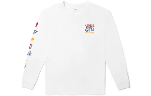 Vans T Shirts Unisex White Crew Neck Moderate Straight Fit