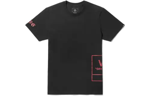 Vans T Shirts Unisex Black Crew Neck Moderate Straight Fit