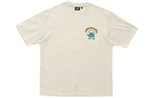 New Balance T Shirts Unisex Ecru Crew Neck Moderate Straight Fit