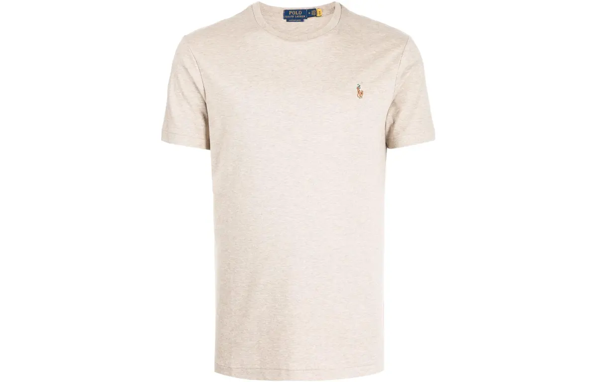 Polo Ralph Lauren T Shirt Custom Slim Fit Men's Light Beige
