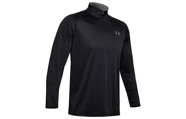 Under Armour Velocity 2.0 T-Shirts Men's Black Stand Collar Moderate Straight Fit