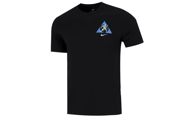 Nike T-Shirts Men's Black Crew Neck Moderate Straight Fit