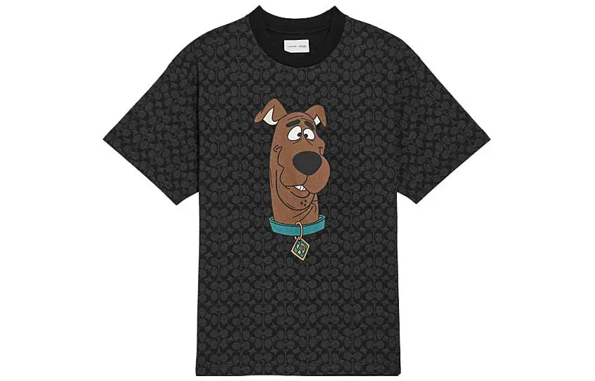 COACH T-Shirts Men's Black Crew Neck Moderate Straight Fit