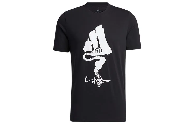 Adidas T-Shirts Unisex Black Crew Neck Moderate Straight Fit