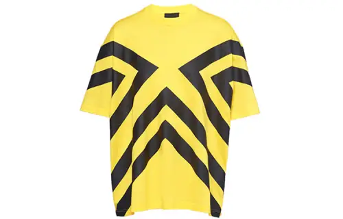 PRADA T Shirts Men's Yellow Crew Neck Moderate Straight Fit