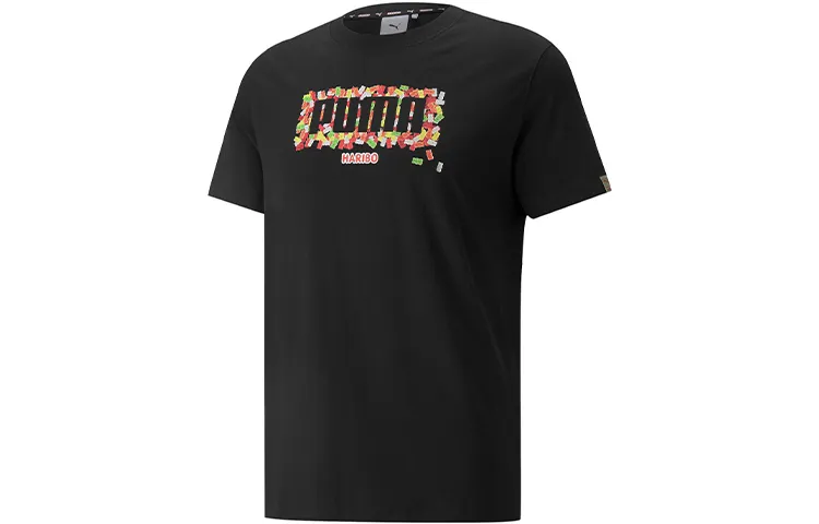 PUMA HARIBO T-Shirts Unisex Black Crew Neck Moderate Straight Fit