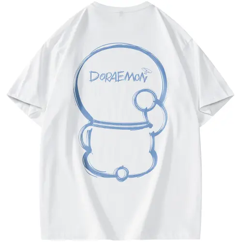 Doraemon T Shirts Unisex Crew Neck Moderate Straight Fit
