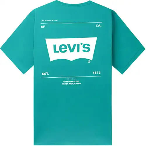 Levis T Shirts Men's Green Crew Neck Moderate Straight Fit