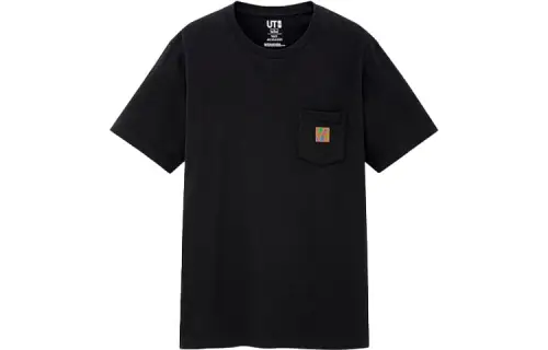 UNIQLO T Shirts Unisex Black Crew Neck Moderate Straight Fit