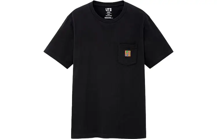 UNIQLO T Shirts Unisex Black Crew Neck Moderate Straight Fit