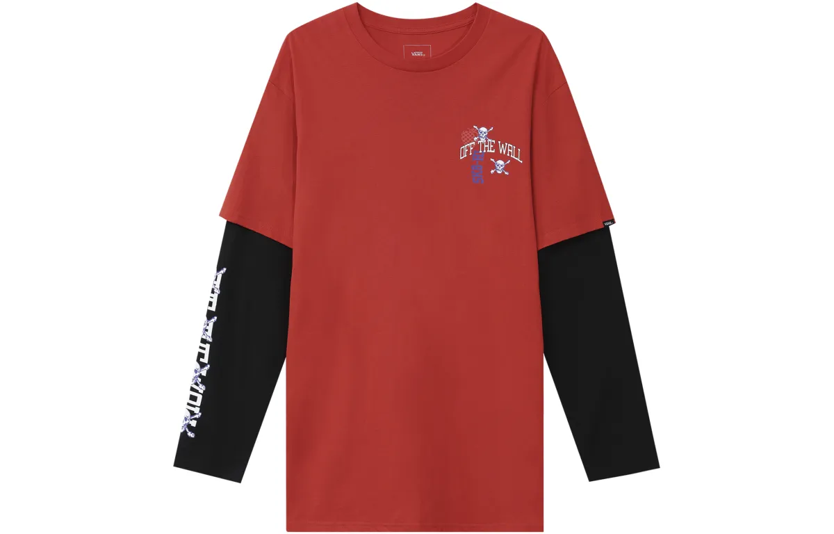 Vans T-Shirts Men's Red Crew Neck Moderate Straight Fit