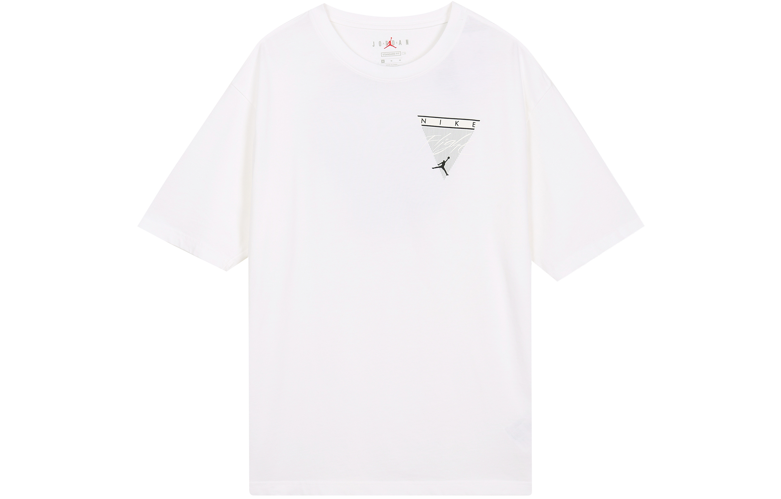 Jordan Flight Essentials T Shirts Men's White Crew Neck Moderate Straight Fit