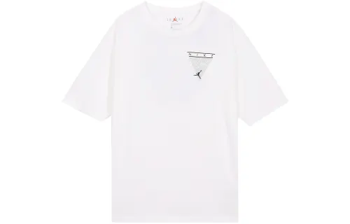 Jordan Flight Essentials T Shirts Men's White Crew Neck Moderate Straight Fit