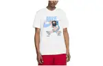 Nike T Shirts Men's White Crew Neck Moderate Straight Fit