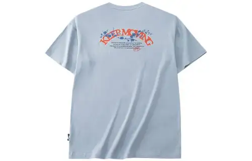 Anta SS22 Letter Print T Shirt Unisex Blue Gray