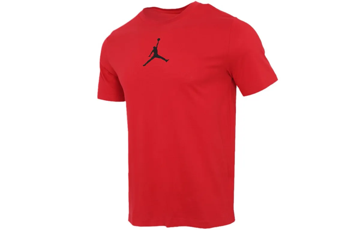 Jordan Jumpman T-Shirts Men's Red Crew Neck Moderate