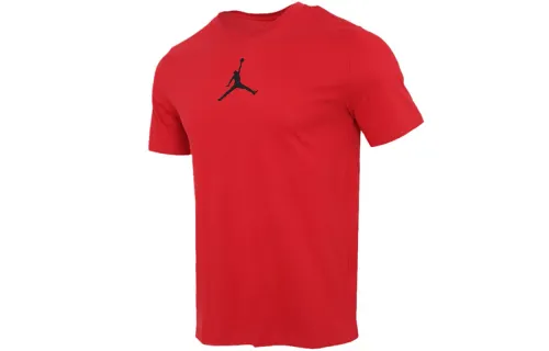 Jordan Jumpman T Shirts Men's Red Crew Neck Moderate Straight Fit