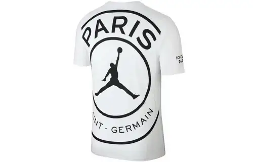 Jordan T Shirts Men's White Crew Neck Moderate Straight Fit