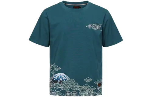 EVISU T Shirts Men's Crew Neck Moderate Straight Fit