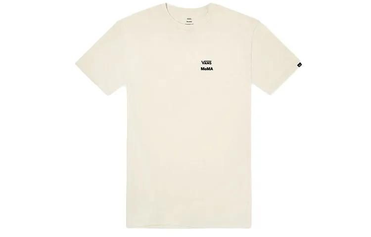 Vans X MoMA TELL A FRIEND T-Shirts Unisex White Crew Neck Moderate Straight Fit