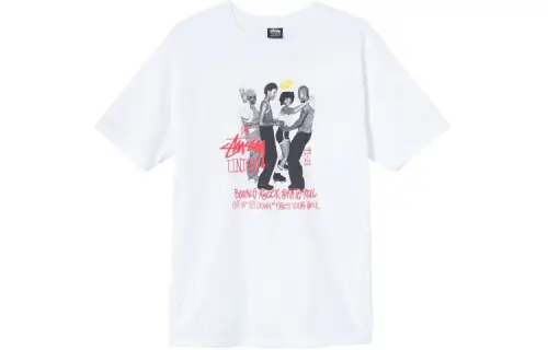 Stussy X Native Union Stussy X UNION T Shirts Men's Crew Neck Moderate Straight Fit