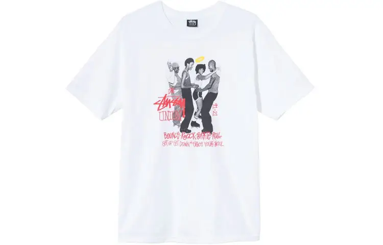Stussy X Native Union Stussy X UNION T Shirts Men's Crew Neck Moderate Straight Fit