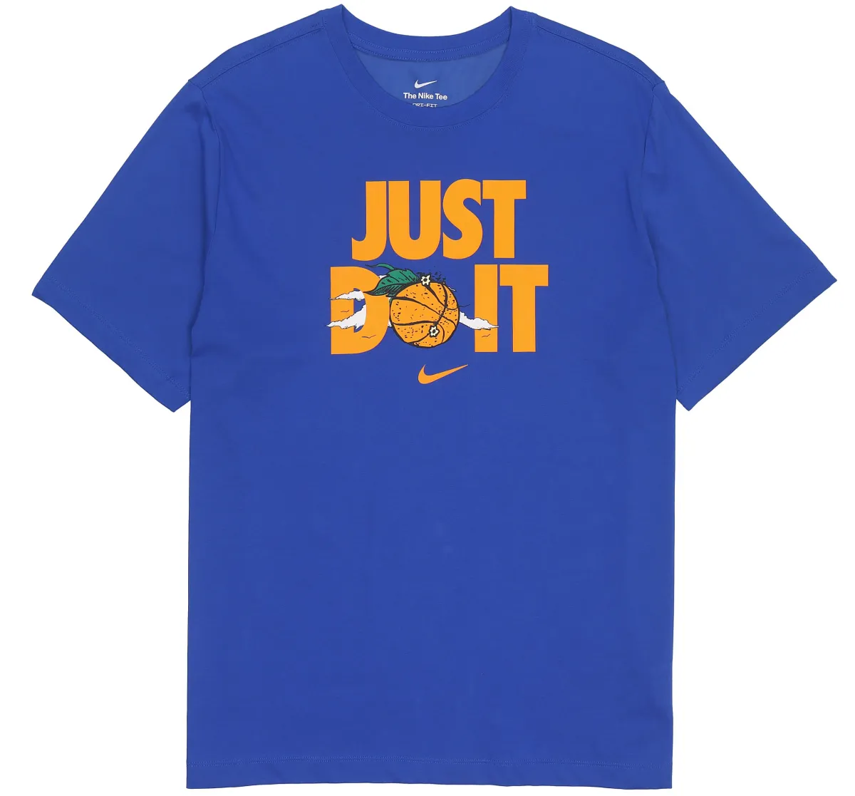 Nike T-Shirts Men's Blue Crew Neck Moderate Straight Fit
