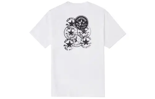 Converse Chuck T Shirts Men's White Crew Neck Moderate Straight Fit