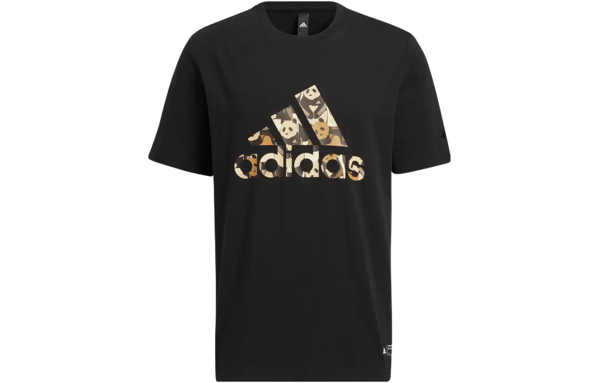 Adidas T-Shirts Unisex Black Crew Neck Moderate Straight Fit