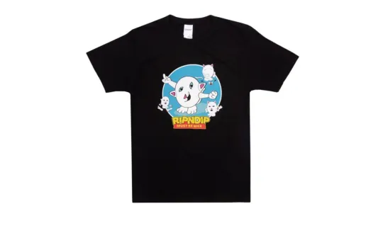 RIPNDIP T Shirts Men's Black Crew Neck Moderate Straight Fit