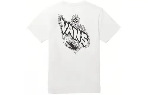 Vans T Shirts Men's White Crew Neck Moderate Straight Fit